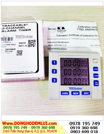 TRACEABLE 5000 _ĐỒNG HỒ ĐẾM LÙI ĐẾM TIẾN 03 KÊNH 5000 TRACEABLE®THREE-CHANNEL ALARM TIMER _Đã hiệu chuẩn tại Mỹ 